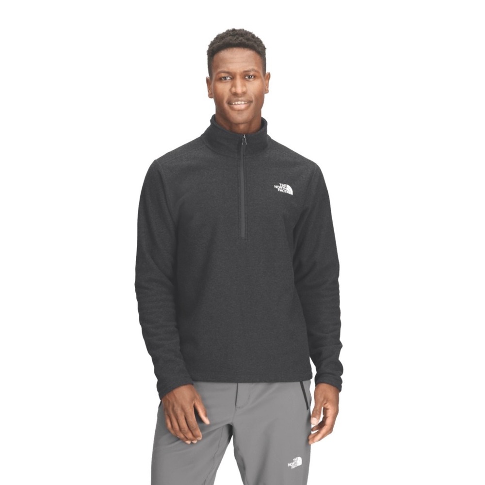 The North Face Mens Size S Textured Cap Rock 1/4 Zip Pullover Grey Hiking Trail